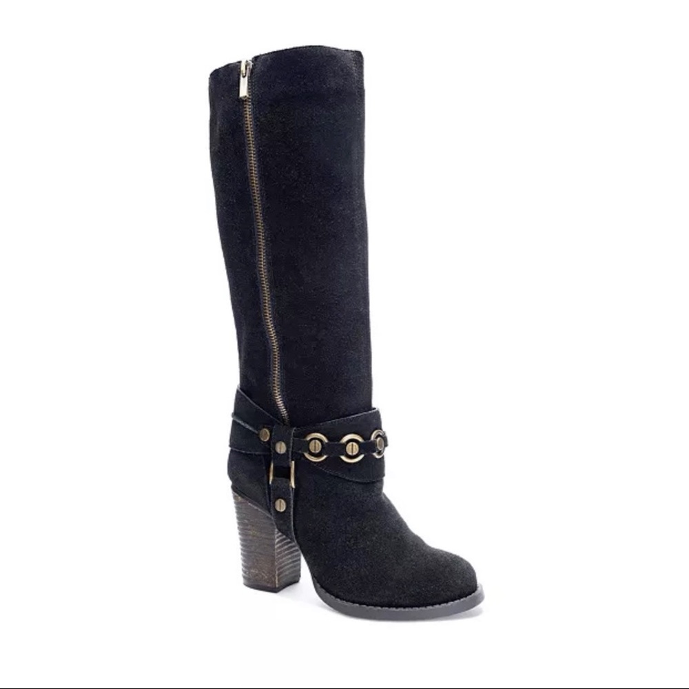 Chinese Laundry Backstreet Block Heel tall western Boots 7.5